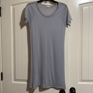 VINCE Grey Tshirt Dress Melange Stretch Cotton Crewneck Size Large